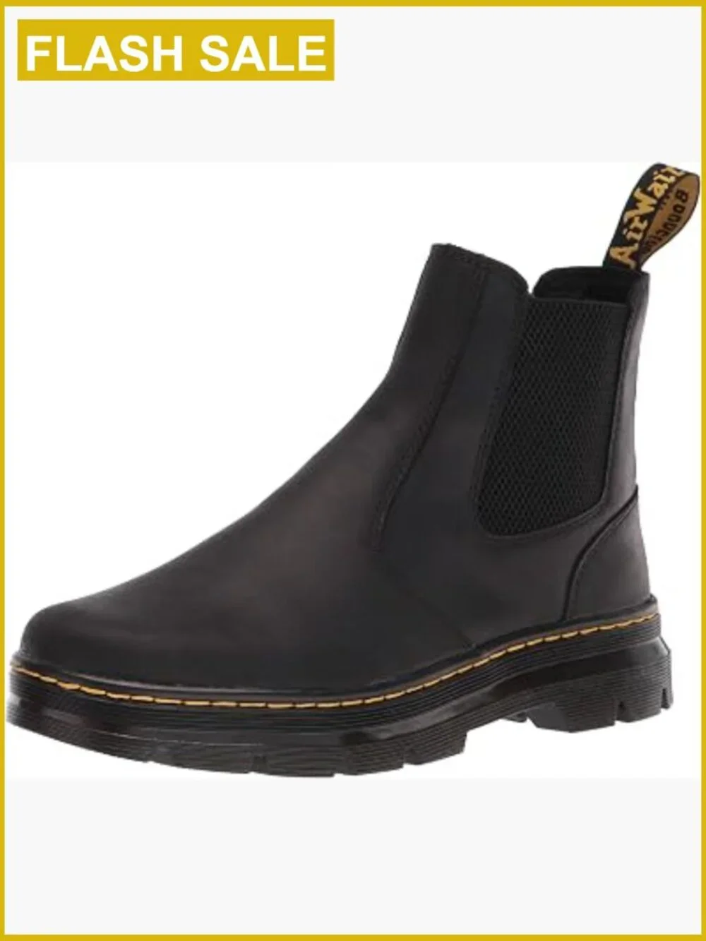 Pull-On Chelsea Boot with Leather Upper and Visible Stitching